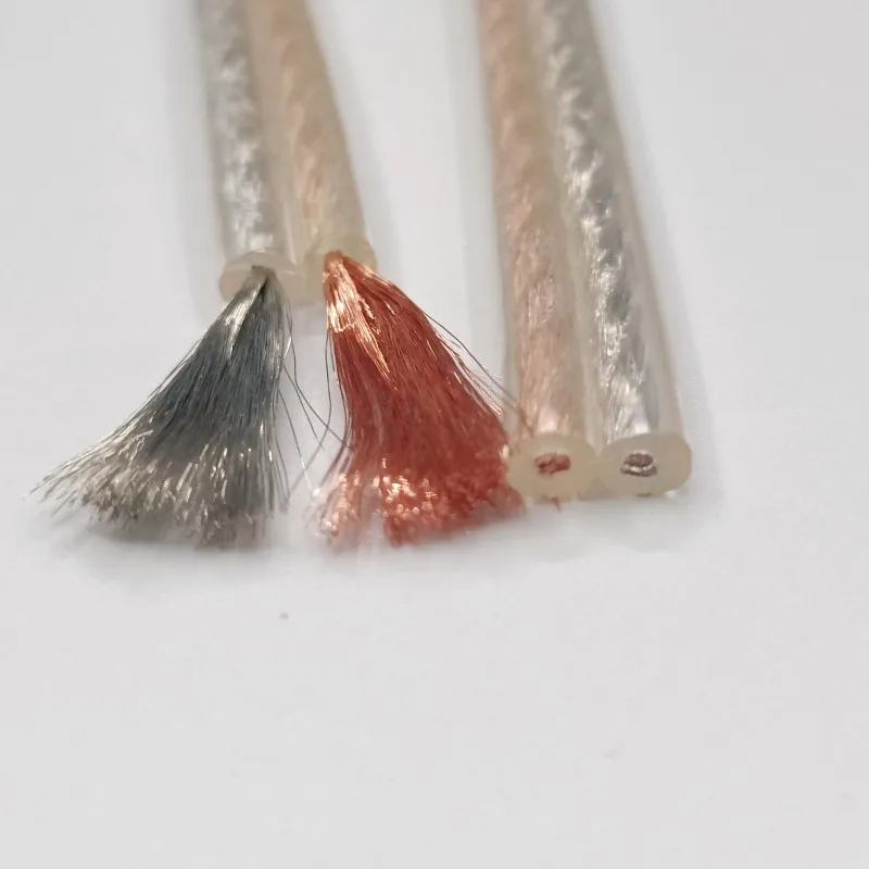 ケーブル 2x300透明2x1.5mm2バルクロールゴールドシルバーソリッド銅より線ケーブル100mカーアコースティックオーディオhifi