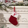 Calcetín navideño con letras bordadas de dibujos animados f