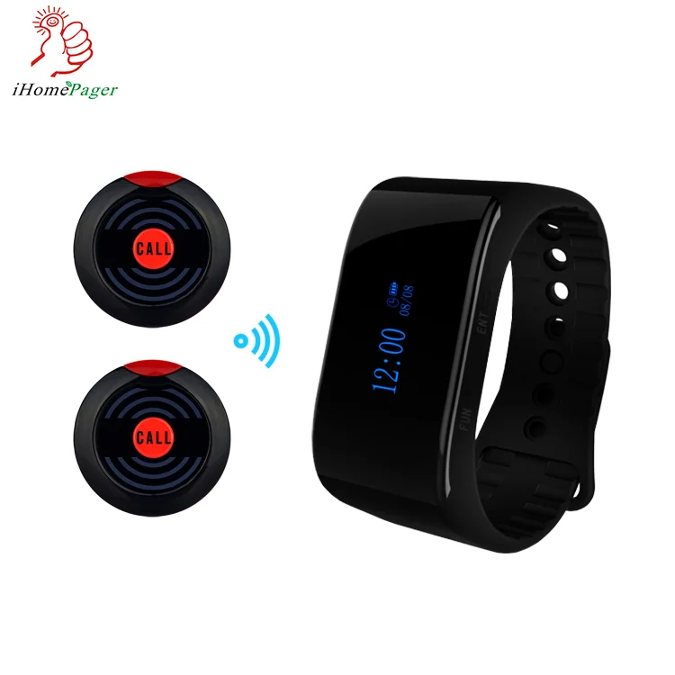 5 Call Buton and 1 Watch Receiver Restaurant Service Call System