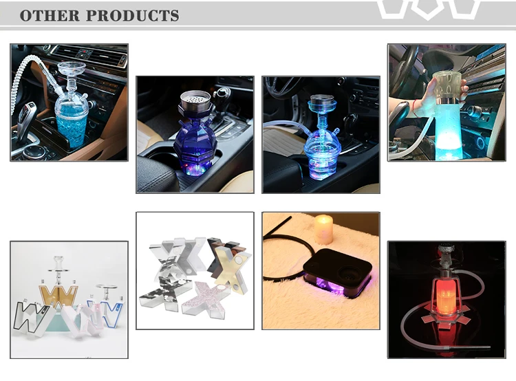 Wholesale Sheesha Chicha Hookah Mini Shisha Colored Smoke Led Light