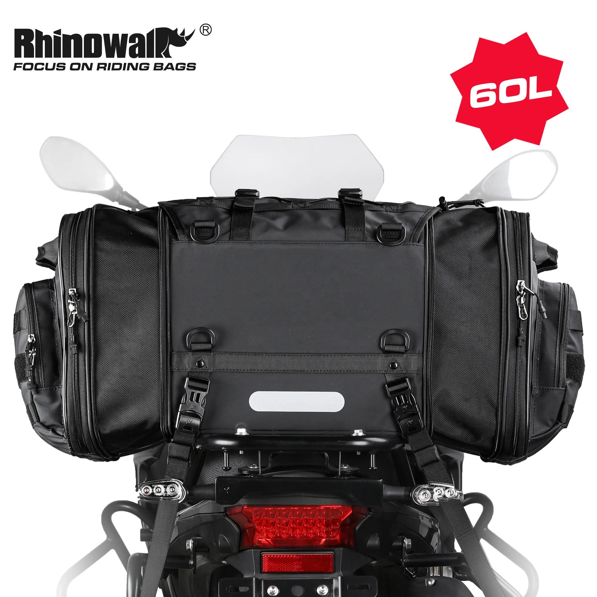 Willbros Motorcycle Tail Bag - Leather Waterproof Rear Seat Bag, Multifunction Travel Pack With Shoulder Strap
