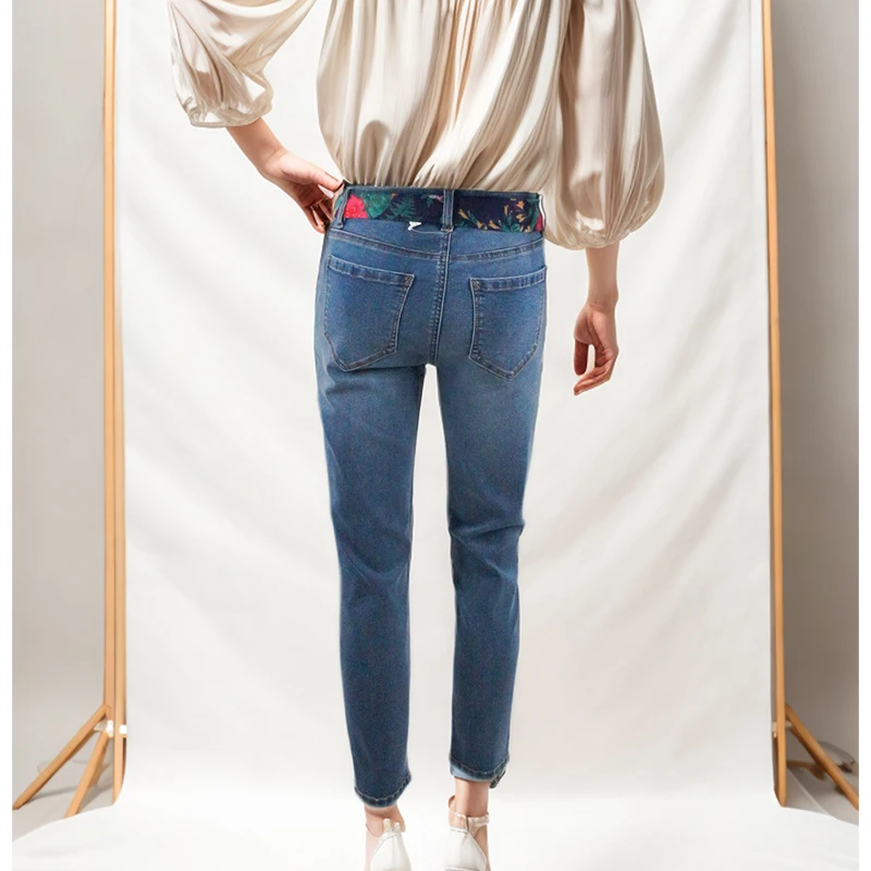 Woman's Fashion Jeans Vintage Skinny Jeans Ms Stacked Denim High Quality Stretch Woman Jeans