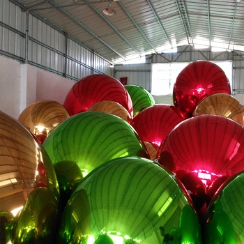 Wedding stage decoration giant inflatable mirror ball colorful mirror ball for advertisement