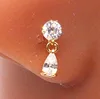 Gold round teardrop dangle