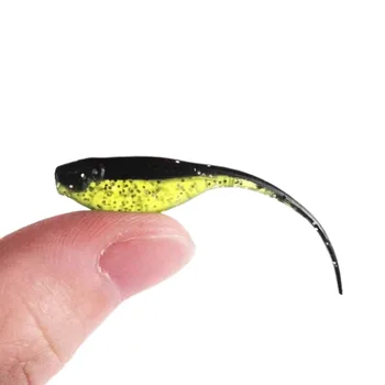 Cheery Mini Tadpole Bait 50mm 0.7G PVC Worm Bait with Needle Tail Small Artificial Soft Plastic Bait for River Fishing – Soft Lure – view 3