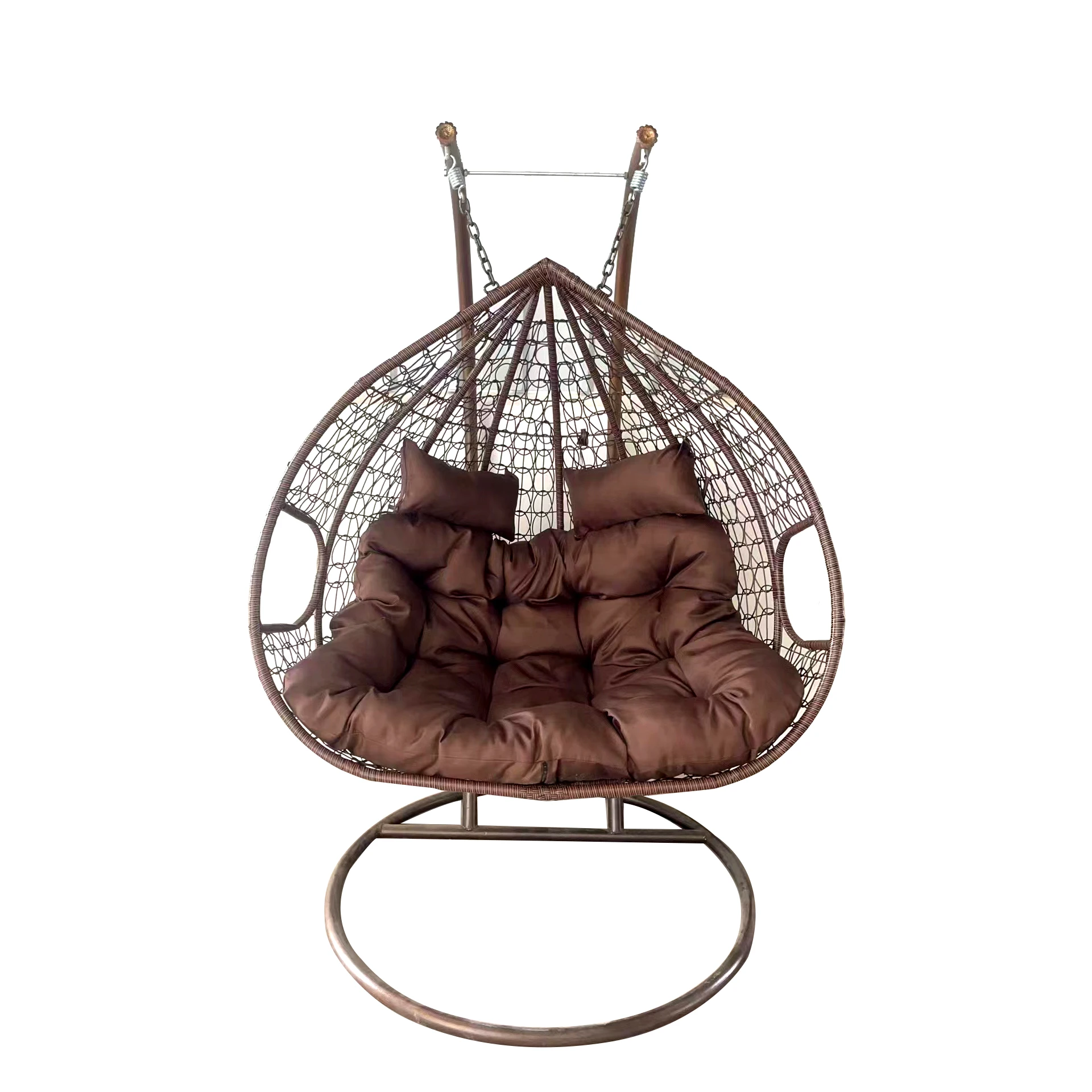 High Quality Modern Outdoor Garden Rattan Hanging Double Swing Egg