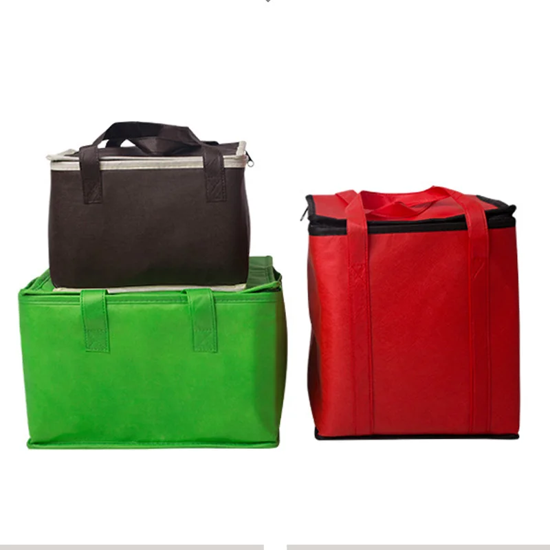Non-Woven Aluminum Foil Insulation Bag Portable Thermal Insulated Lunch Pouch Folding Picnic Bag Tote Cooler Ice Packed 