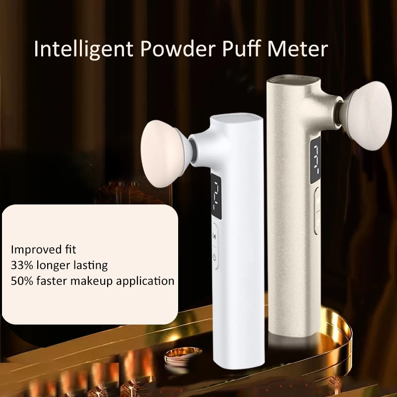 AI Smart Electric Puff Instrument Makeup Instrument Cosmetic Egg Clothing Sponge Wet and Dry Super Soft with 4 Pcs Puff Head