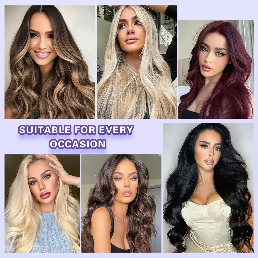 8-teiliges, doppelt glattes Remy-Haar, 100 % Echthaar, 18 Clips, Dunkelbraun, Schmutzig-Blond, Kopf verdickt, weich, glatt_voghion.com