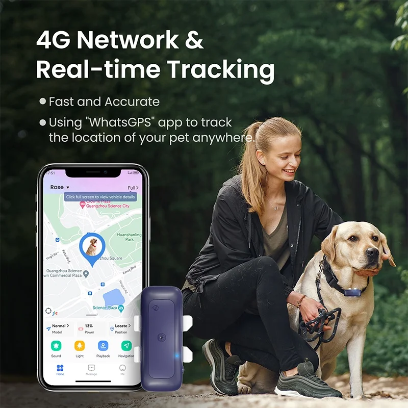 Waterproof IP67 4G Mini Locator Smart Real Time Location Localizador Pet Tracker GPS Tracking Device for Dog Cat Collar