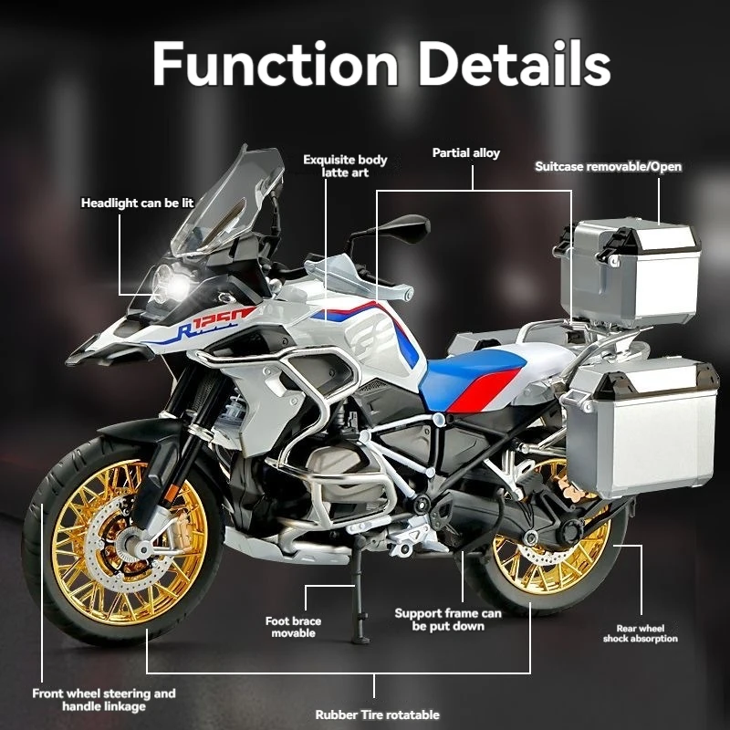 Diecast Alloy Model Toy 1:9 Gs R1250 Motorcycle Wagon With Storage Box  Front Wheel Turns Wheels Movable Metal Model Motorcycle - Buy Product on  Alibaba.com