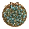 Perles florales en cristal - bleu et jaune (10mm)