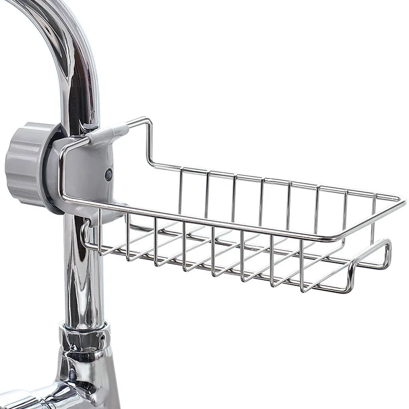 Household Sponge Cloth, Dishwashing and Drainage, Hanging Basket Faucet Storage Rack, Kitchen Stainless Steel Sink