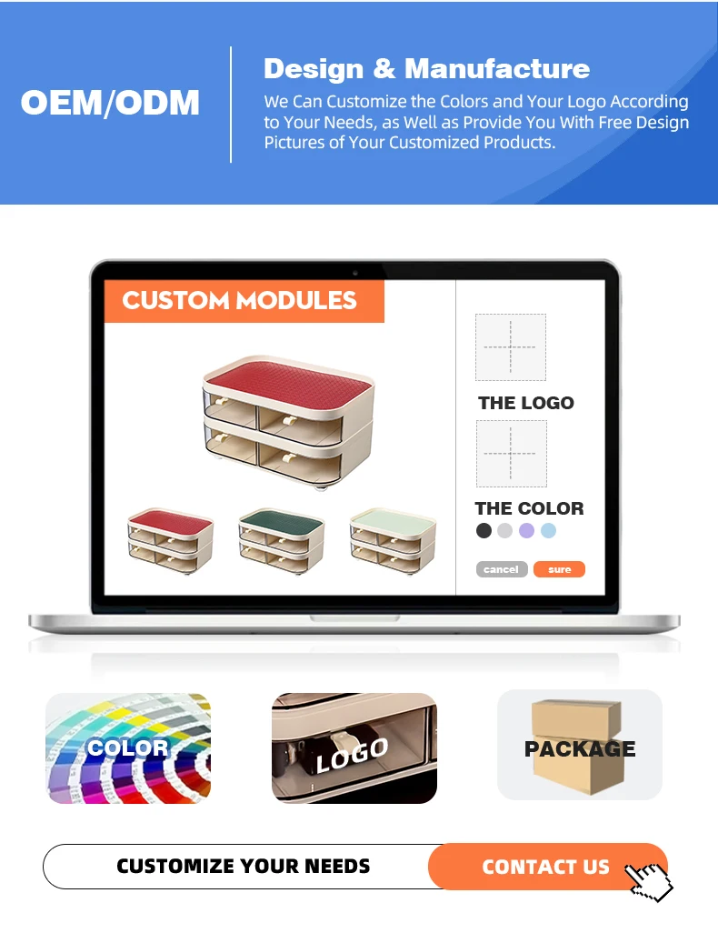 product wanuo multi tier desktop drawer organizer plastic drawer organizer clear desk drawer organizer-6