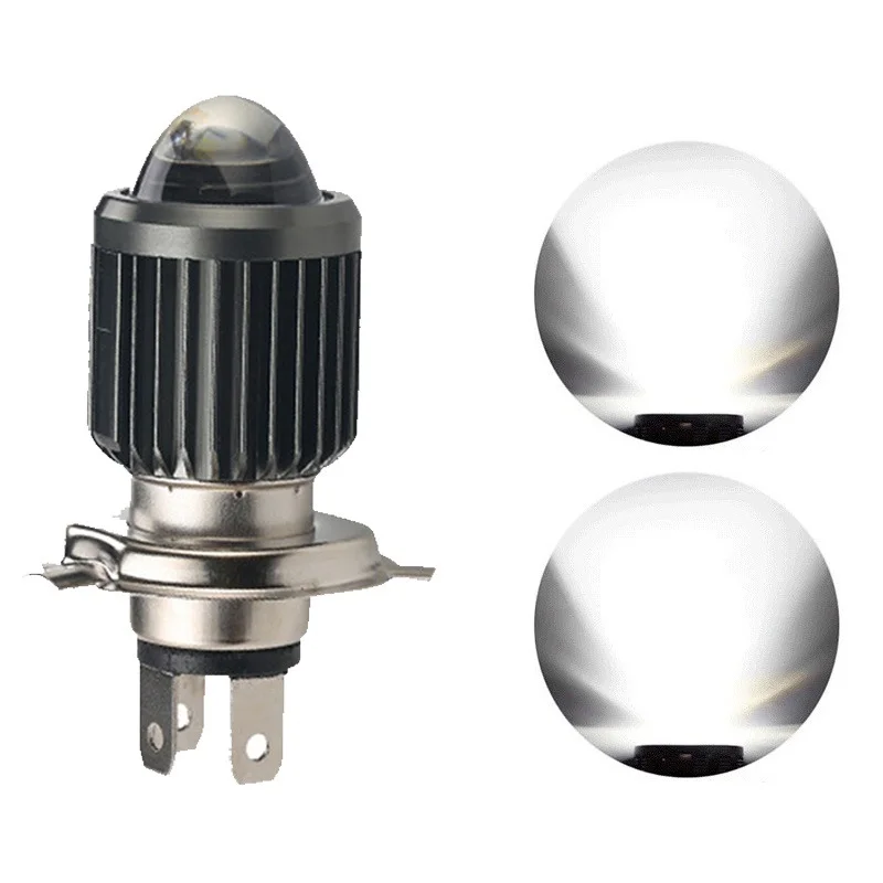 Motorcycle H4 LED Headlight Bulb – High/Low Beam, Waterproof, Fits Scooters & Bikes