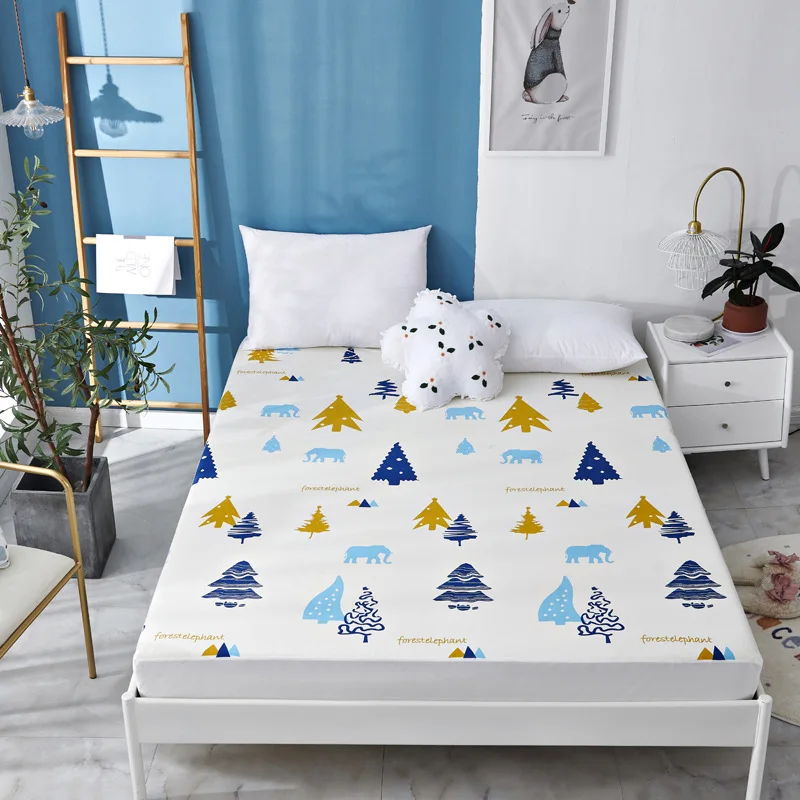 По индивидуальному заказу; Одежда; Матраса мультфильм печатных простыня на резинке 100% хлопок кроватки водонепроницаемый защитный чехол для матраса