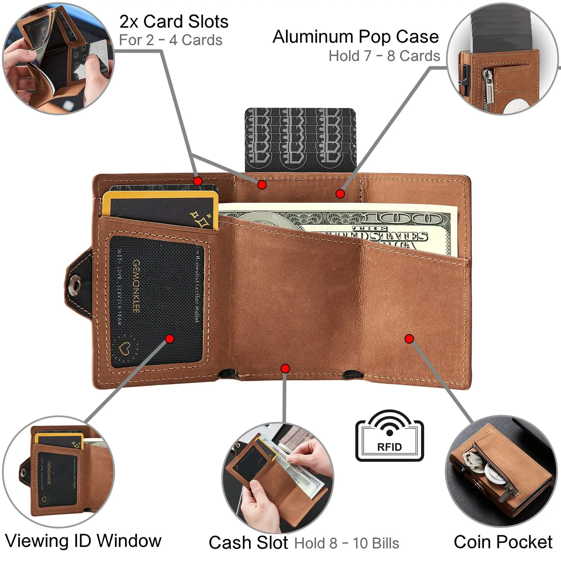 Custom Luxure Cardholder Rfid Leather Cardholder For Men Anti Theft ...
