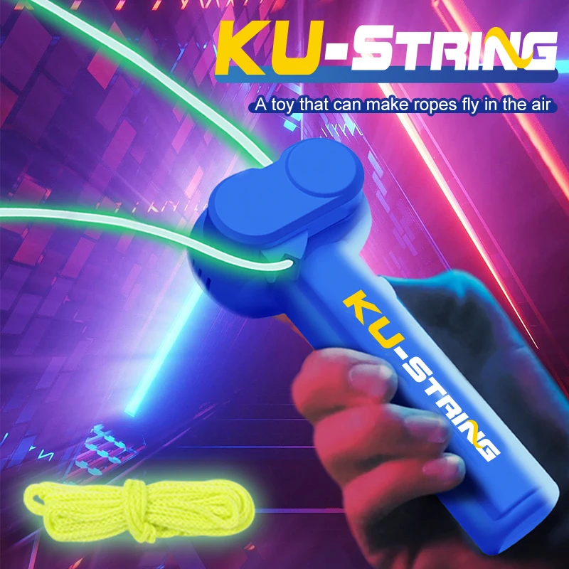 Glow in the Dark Rope Launcher Toy Rope Launcher Blacklight String Shooter With Quick-zip Rope & Loop Launcher