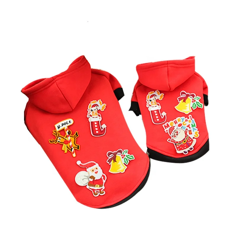 Зима теплая одежда для собак Рождество принт хлопок вышивка