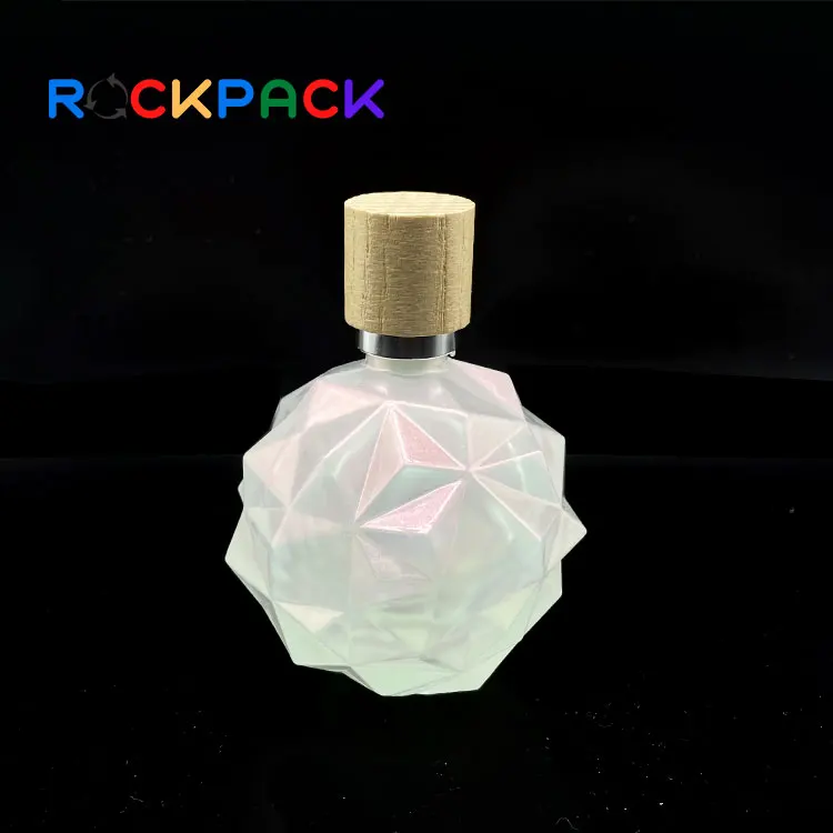 Luxury 50ml Mirage Irregular Shape Round Perfume Bottles Glass Engraved