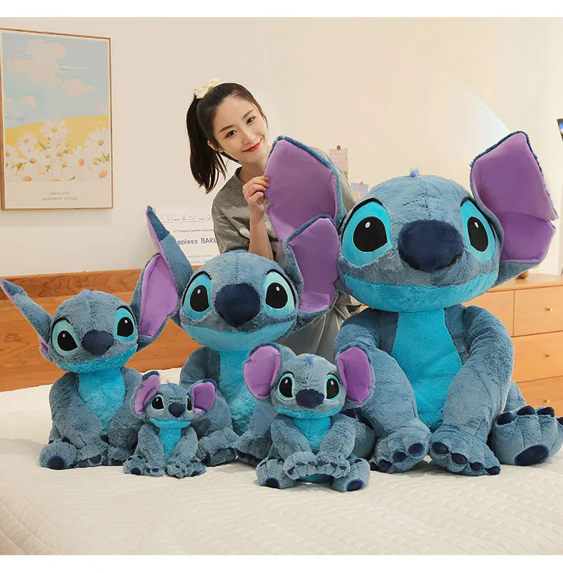 Poupées en peluche du dessin animé Disney Lilo et Stitch, cadeaux de noël  pour enfants, déstockage jouets, bleu et rose, 25cm – Destockage