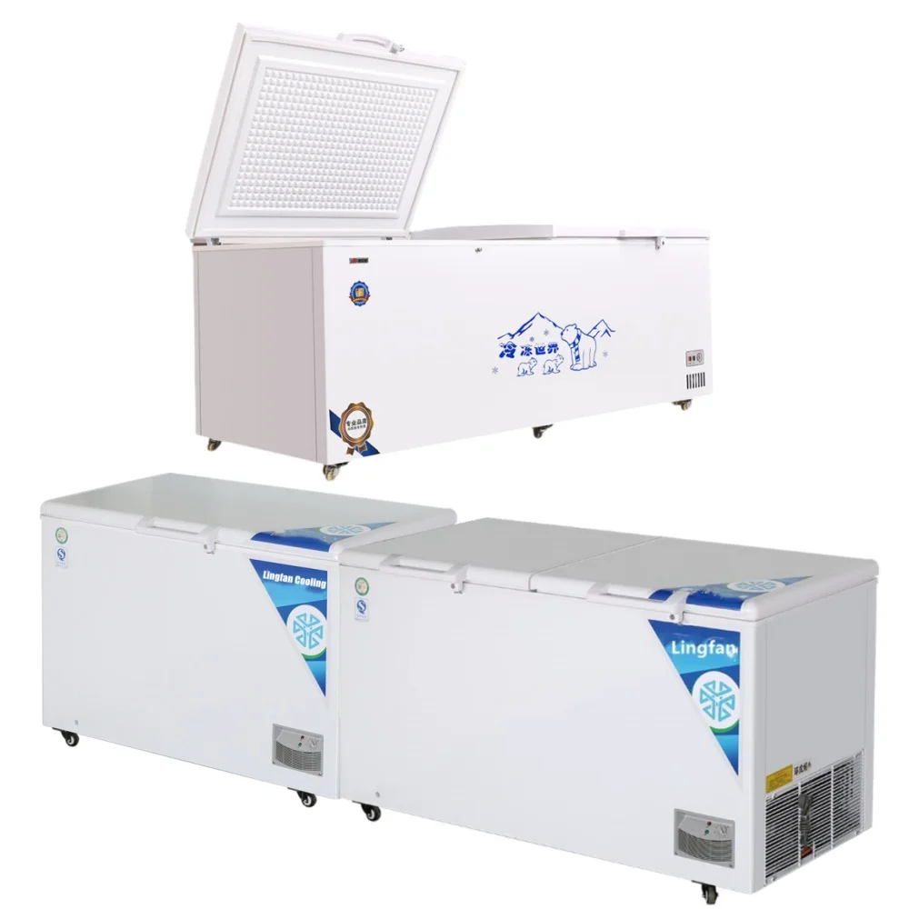 Top-freezer Commercial Chest Freezer Refrigerator Ice Cream Cabinet Deep  Horizontal Fridge with Large Capacity Wholesale