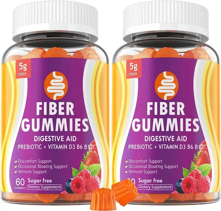 Digestive Healthy Probiotic Supplement Halal Organic Fiber Gummies For Adults OEM Private Label Vegan
