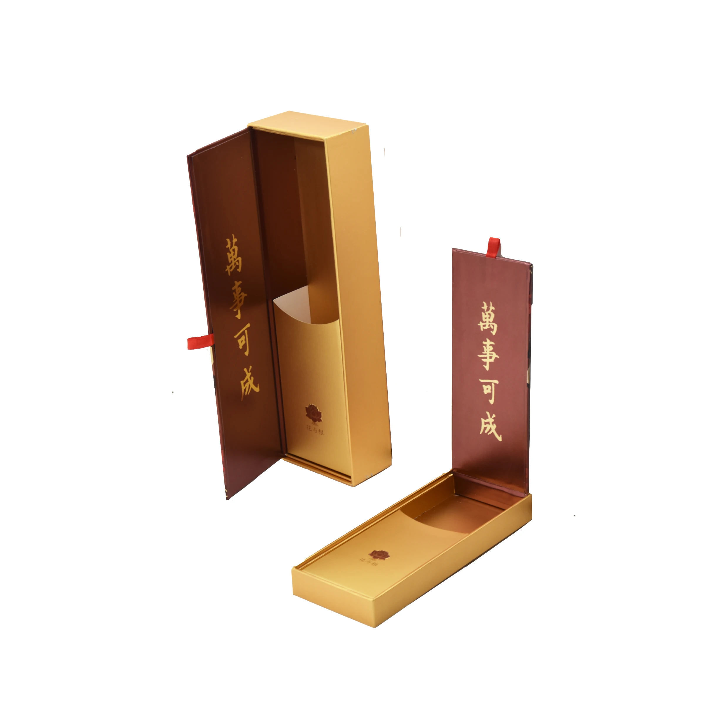 Chinese Style High-End Reusable Luxury Gift Box with Flip Top Magnetic Closure and Ribbon for Small Business