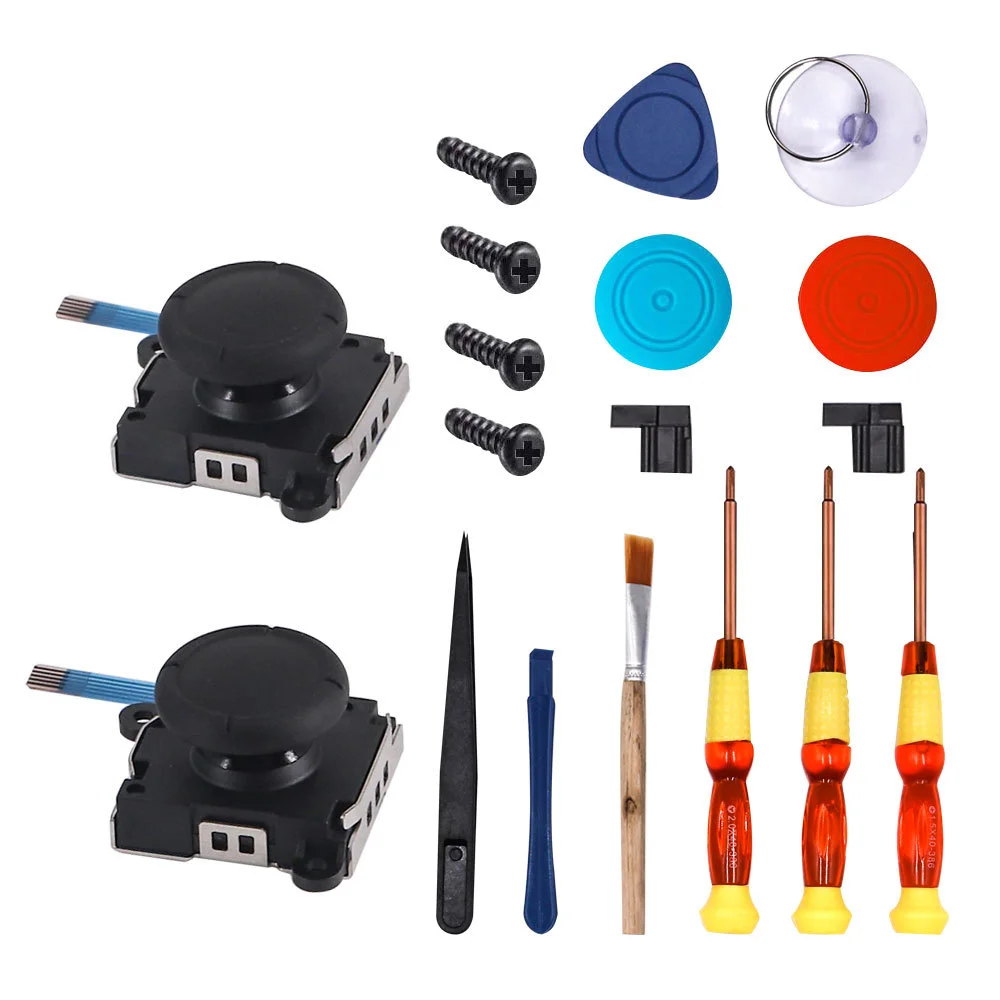 Kit de reparación Laudtec LX396 con configuración de joysticks 3D duales para trabajar con los controles Joycon izquierdo y derecho para Nintendo switch  