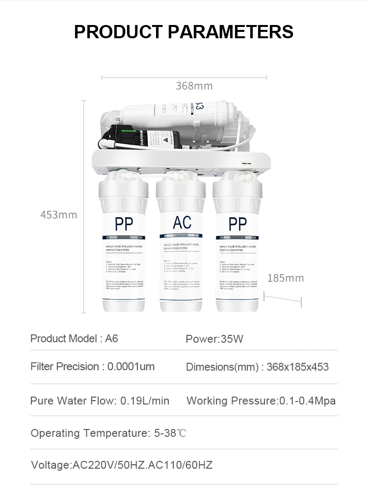Under Sink RO Reverse Osmosis System Water Purifier