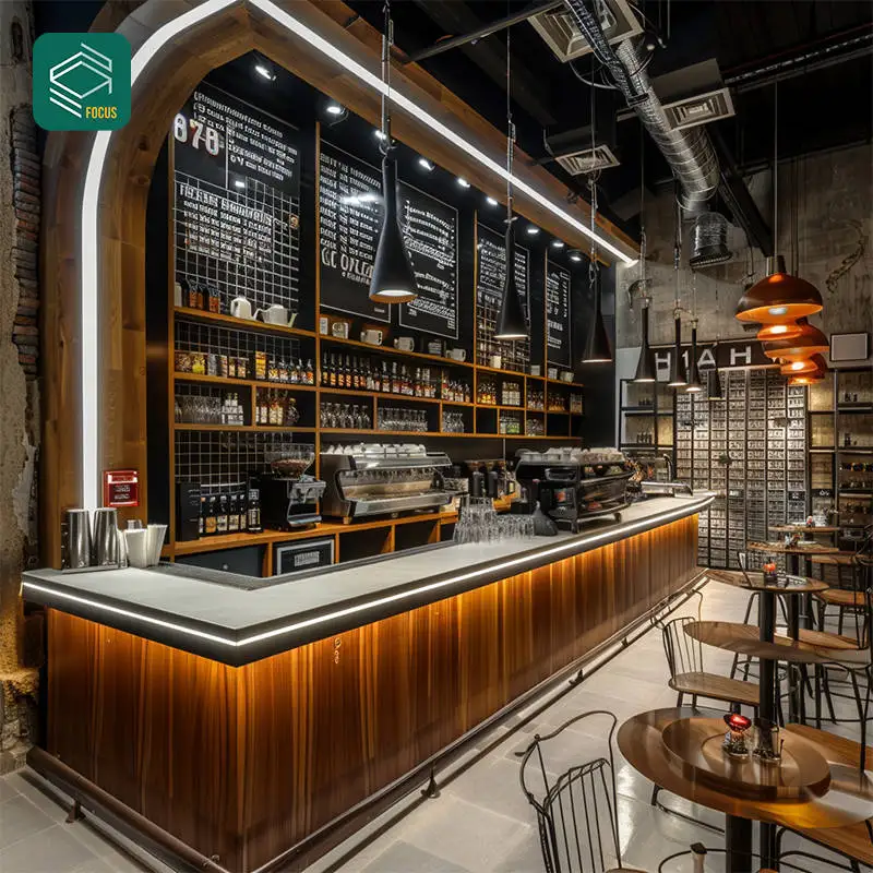 Bubble Tea Display Coffee Bar Counter Stand Coffee Shop Fixtures Luxury Coffee Shop Interior Design