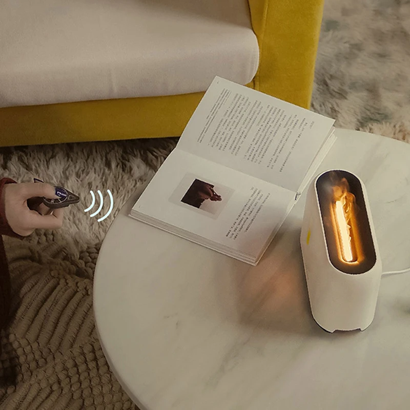 Flame Aroma Diffuser with Fire Effect LED Light 200mL Cool Mist USB Humidifier Essential Oil Diffuser