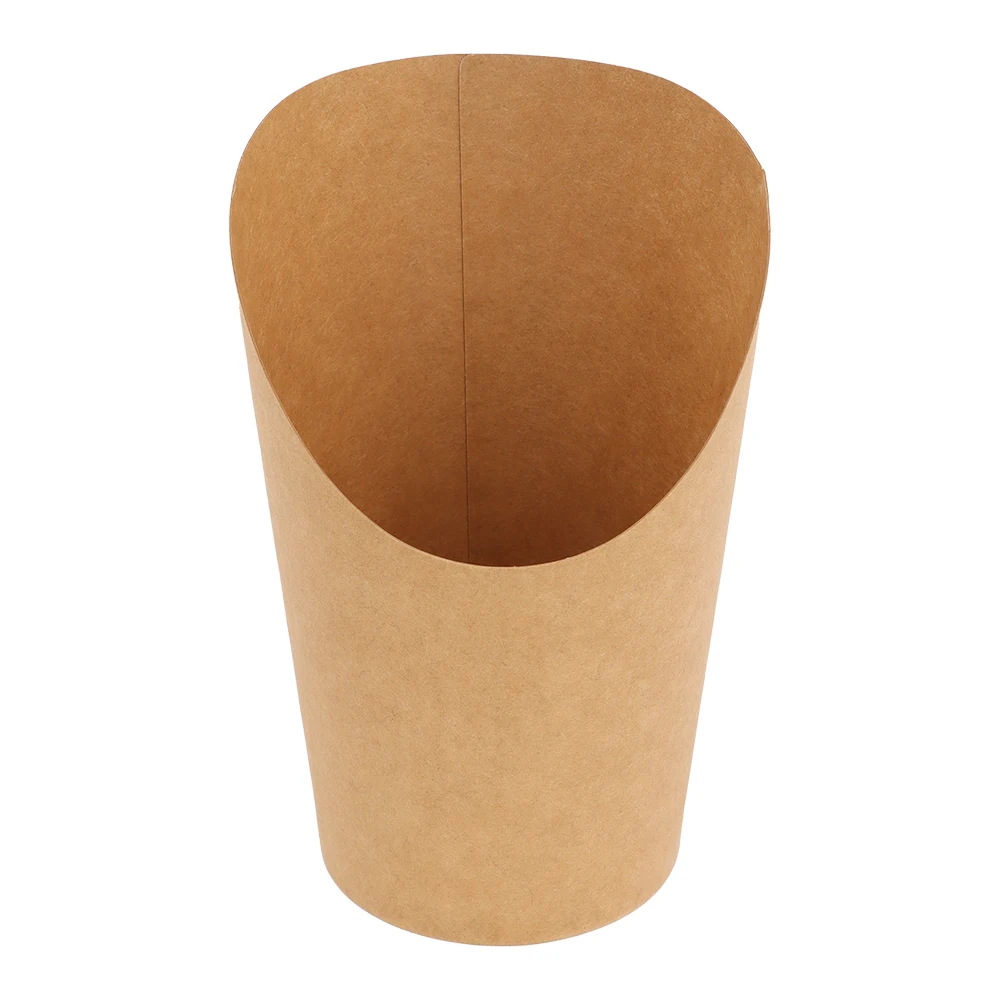 Customized size logo compostable cardboard French Fries ice cream egg waffle take away food Slanted paper cup