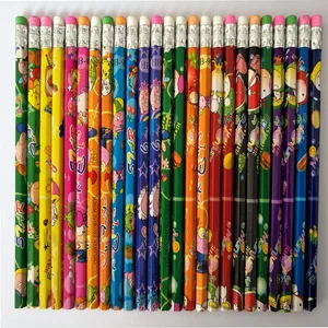 New Design Standard Pencils Colored Pencils 7 Inch Full Printing Souvenir Wooden Pencil With Eraser