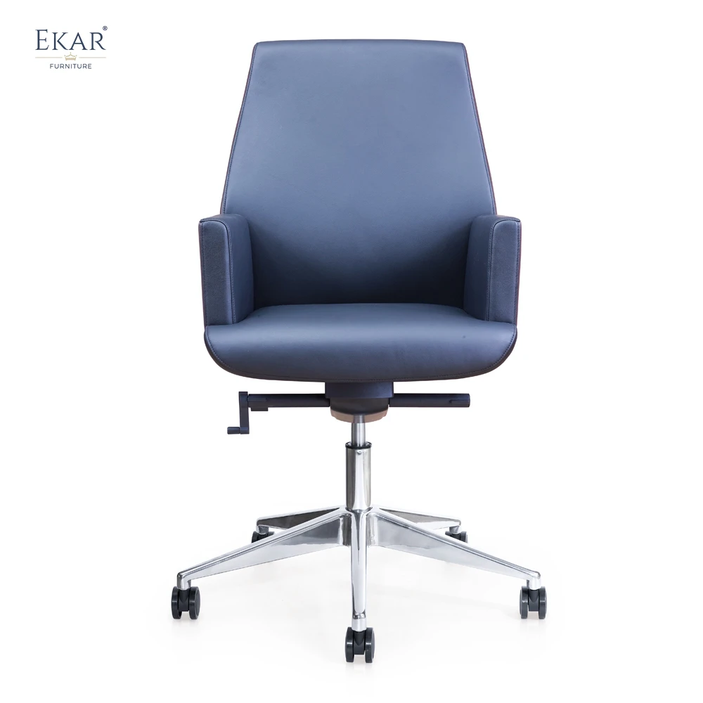 Executive Top-Grain Leather Office Chair with Padded Armrests - Premium Comfort Ergonomic Design supplier