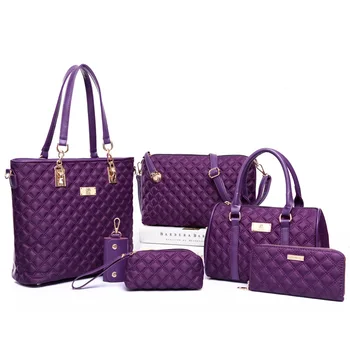 Popular Designer Canvas Nylon Oxford Mother Bag 6 Piece Set Big Capacity Bag Shoulder Handbag For Women