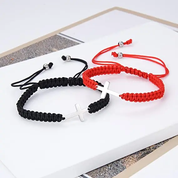 2025 Adjustable Red String Protection Bracelet Classical Cross Bracelet Religious Jewelry for Women