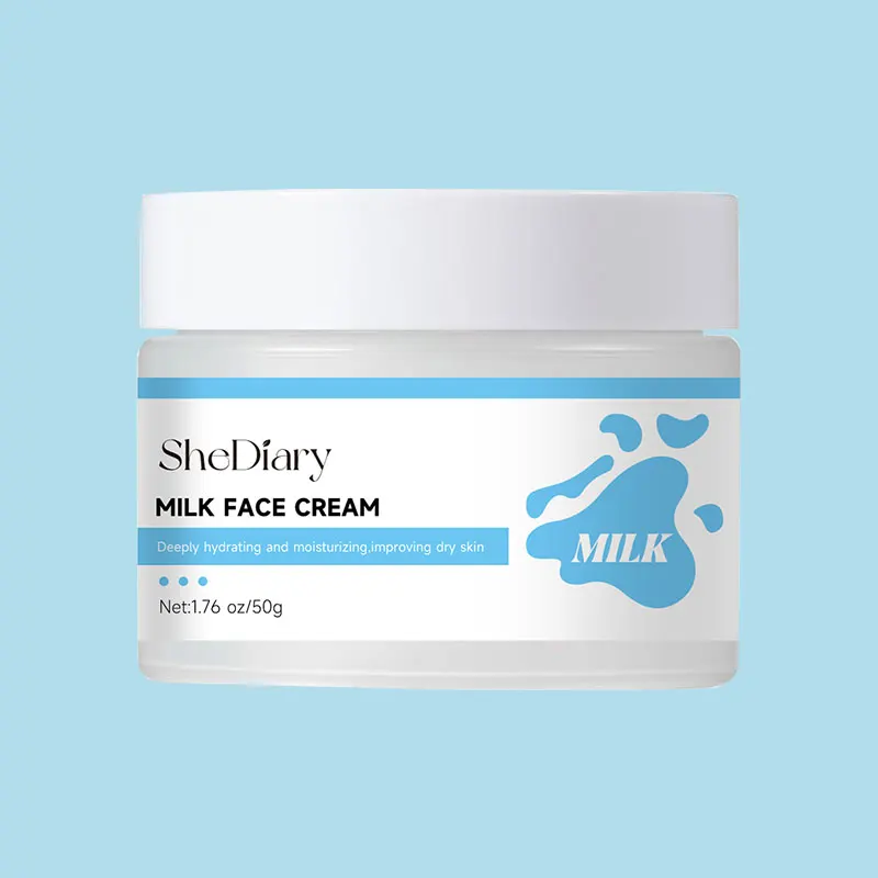 SheDiary Milk Moisturizing Facial Cream Whitening Brightening Smooth Improve Rough Skin Shrink Pores beauty Face cream