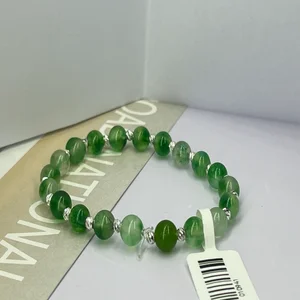 Small and Clear Natural Jadeite Fine Beaded Bracelets for Gift Occasions