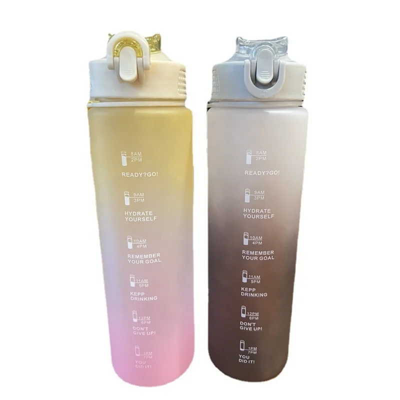 Wholesale 32OZ Large Capacity Outdoor Color Gradient Water Bottle Handle  With Time Scale Straw Plastic Water Bottle - Buy Wholesale 32OZ Large  Capacity Outdoor Color Gradient Water Bottle Handle With Time Scale