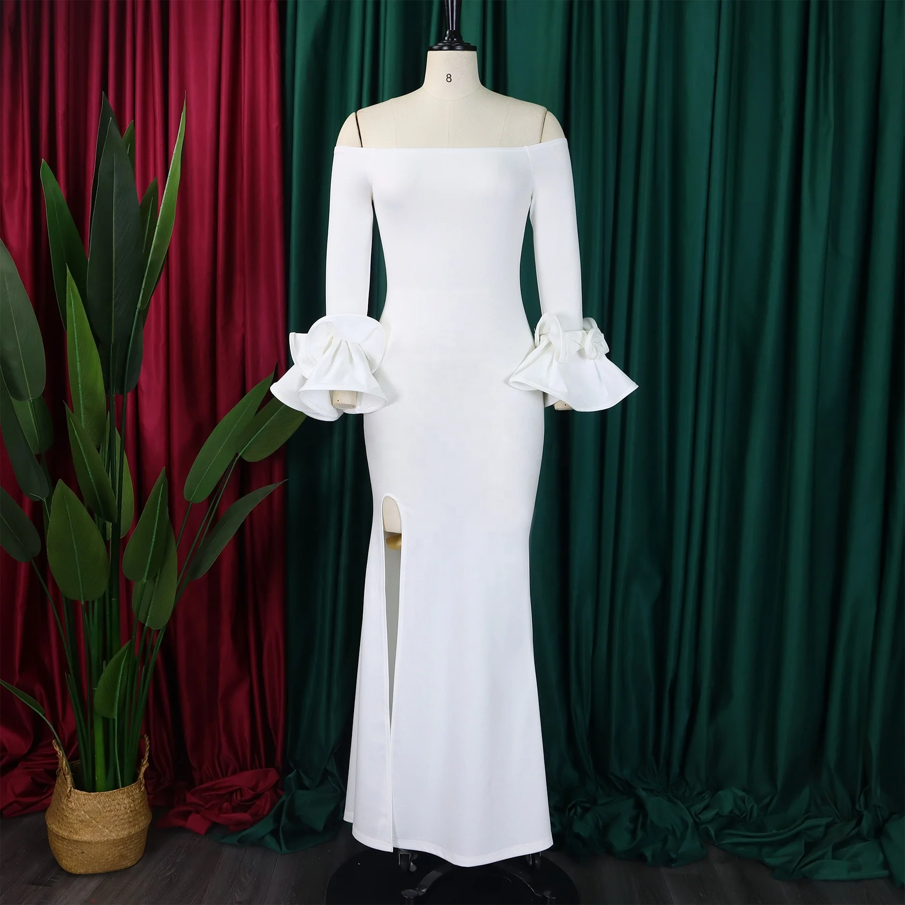 Fashion Bridesmaid Dresses African Simple Long Dress White Long Dresses