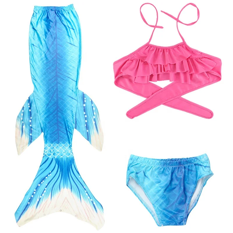Детский костюм Русалочки купальный с юбкой и хвостом для