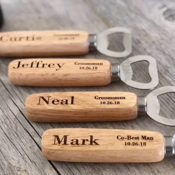 Beer O' Clock - Laser Engraved Wood & Metal Bottle Opener