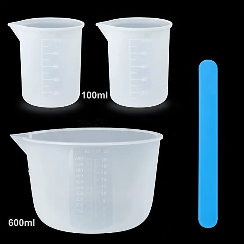 2pcs 100ml Measuring Silicone Cup for Resin Tools 