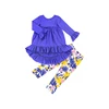 Blue Purple Tropical Print Set