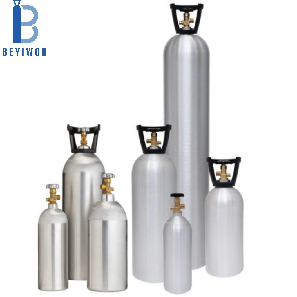 U.S.A Standard DOT 3AL Food Grade CO2 0.6L aluminium CO2 Gas Cylinder diisi dengan gas co2 gred makanan