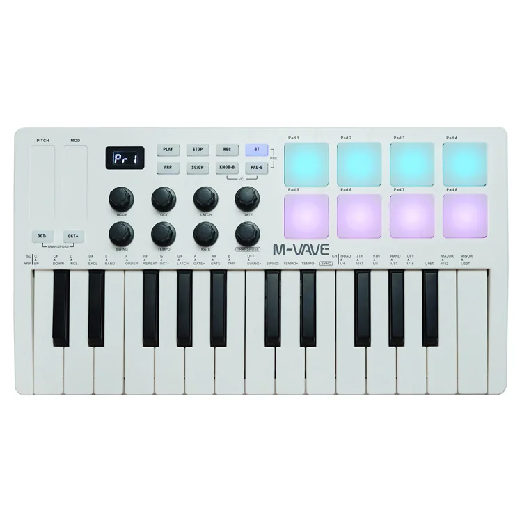 M-WAVE SMK-25 II MIDIキーボード M-VAVE 25-Key MIDI Keyboard SMK-25 Ⅱ Black White Mini