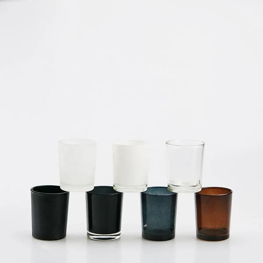 100ml 150ml 220ml 320ml Wide Mouth frosted black Round candle cup Glass Jar With cork bamboo lid