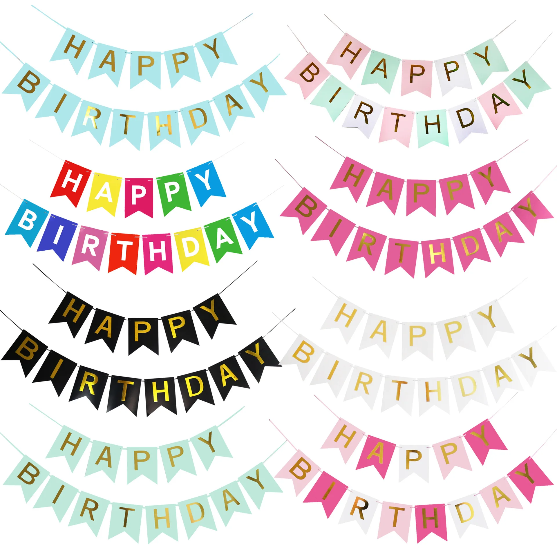 Happy Birthday Paper Banner Bronzing Letter Fishtail Bunting Party  Decorations Happy Birthday Flag Banner - Buy Happy Birthday Paper Banner,Birthday  Banner Happy/happy Birthday Flag Banner,Happy Birthday To Print Banner  Product on 