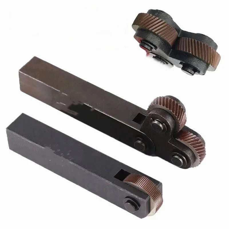 Set Di Godroni Per Tornio 7 Pezzi Con Portamatrice | Godroni Lineari Diagonali A Doppia Ruota, Passo 0.5mm 1mm 2mm | Per Lavorazione Superficiale